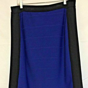 I.N.C.International Concepts~Blue/Black Rayon Blend Straight Pencil Skirt~Sz.1X